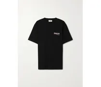 Oversized-t-shirt Aus Baumwoll-jersey Mit Stickerei - Schwarz