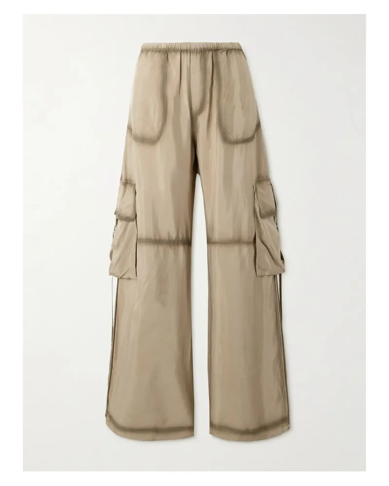 Acne Studios Cargohose Mit Weitem Bein Aus Glänzendem Twill - Grau Grau