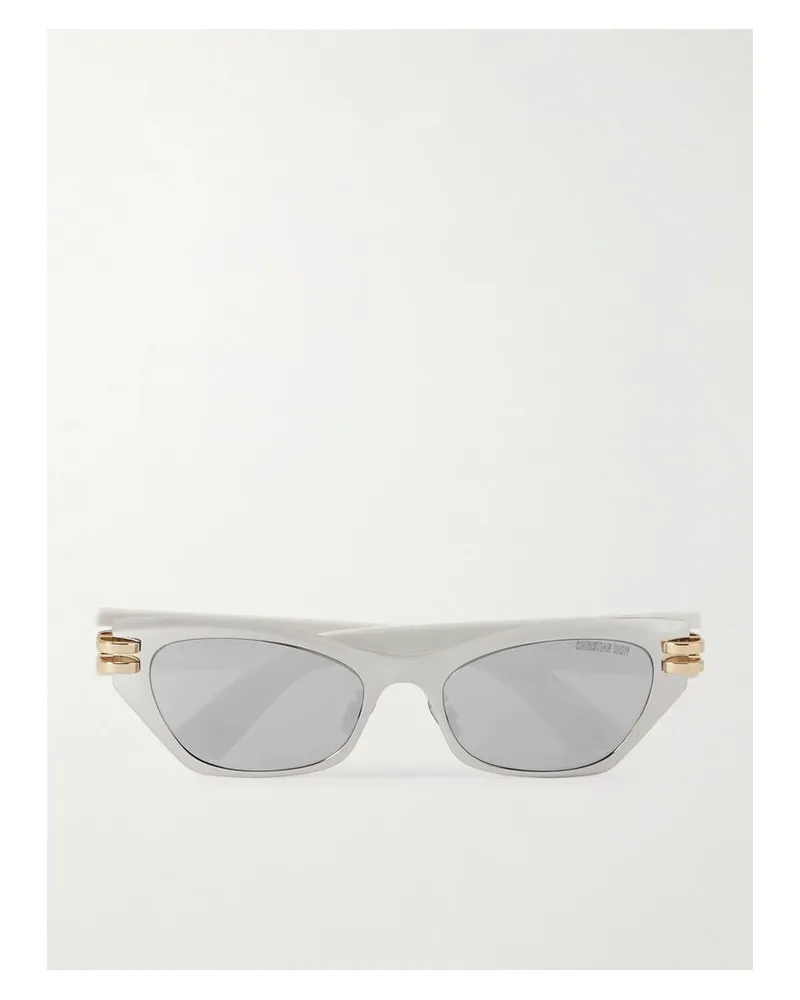 Dior Cdior B3u Silberfarbene Sonnenbrille Mit Cat-eye-rahmen Aus Azetat Silber