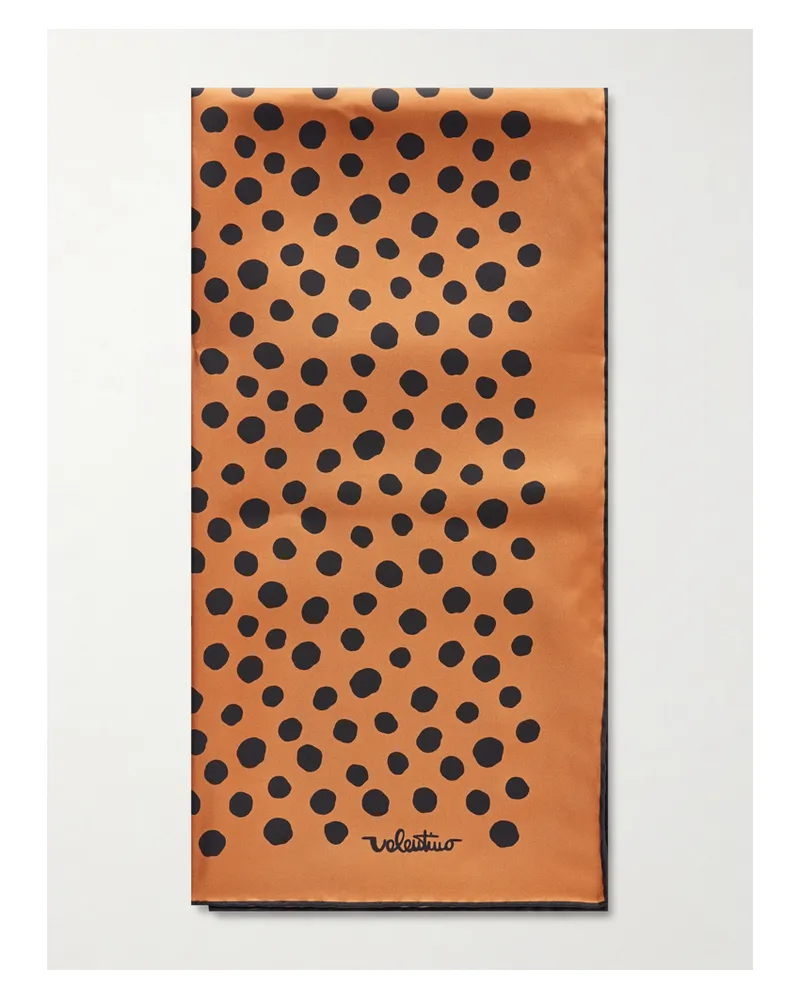 Valentino Garavani Polka-dot Silk-twill Scarf - Red Red