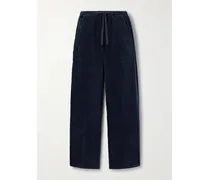 Aurora Cotton-blend Corduroy Wide-leg Pants - Blue