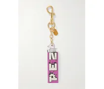 Pez Taschenanhänger Aus Metallic-leder Mit Goldfarbenen Details - Pink