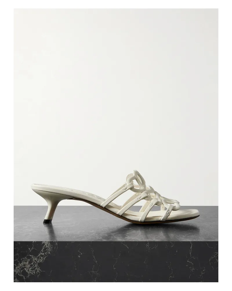 Loewe Paula's Ibiza Petal Anagram Leather Sandals - White White
