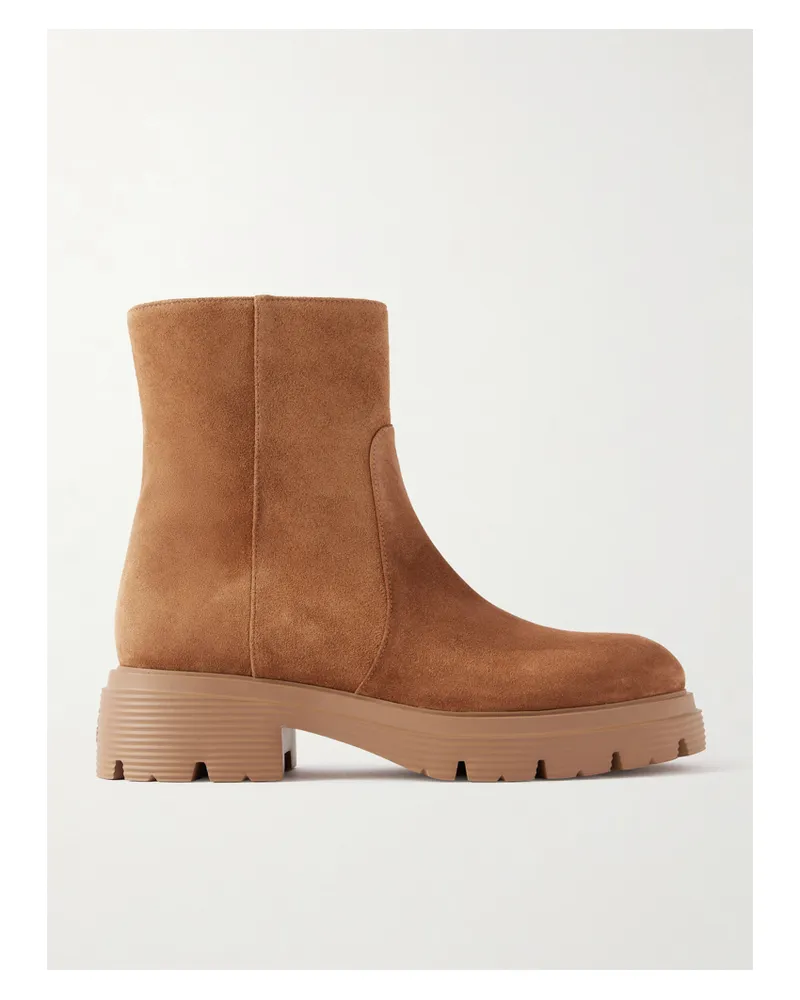 Stuart Weitzman Hudson Lite Chelsea Boots Aus Veloursleder - Braun Braun