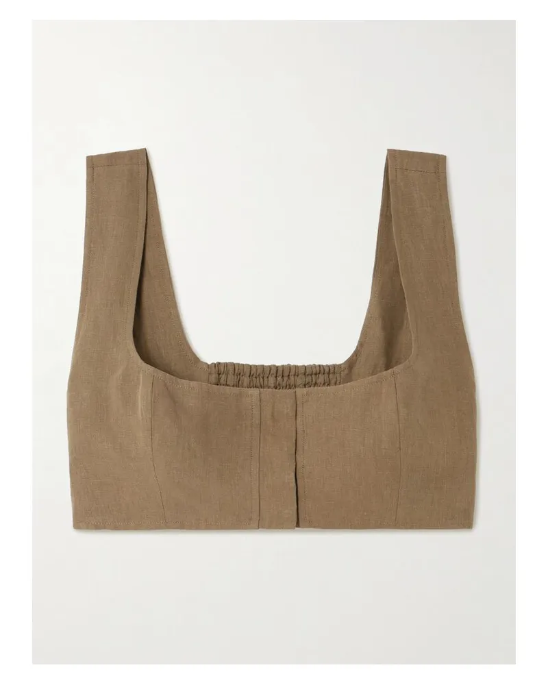 Le Kasha 1918 Jirja Bustier Aus Leinen - Braun Braun