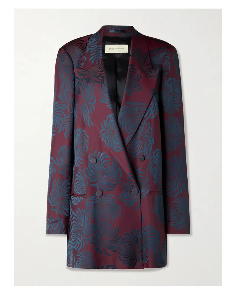 Dries van Noten Doppelreihiger Blazer Aus Twill Mit Jacquard-muster - Lila Lila