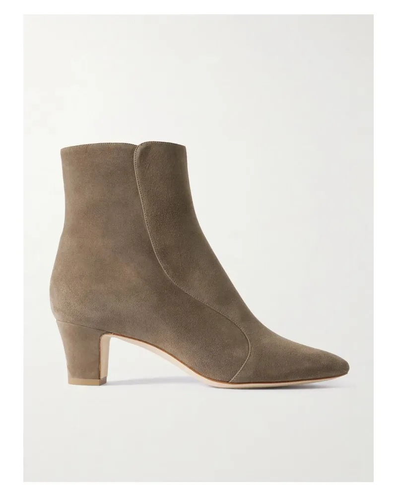 Manolo Blahnik Myconia 50 Ankle Boots Aus Veloursleder - Braun Braun