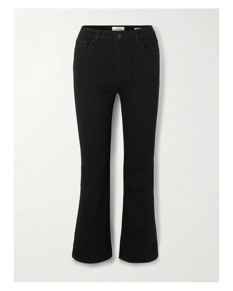 Frame Denim Reboot Crop Stretch High-rise Bootcut Jeans - Black Black