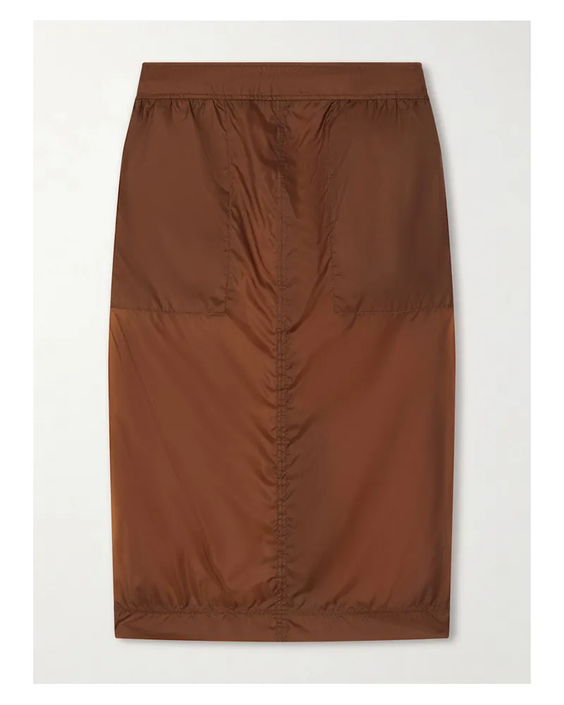Saint Laurent Woven Midi Skirt - Brown Brown