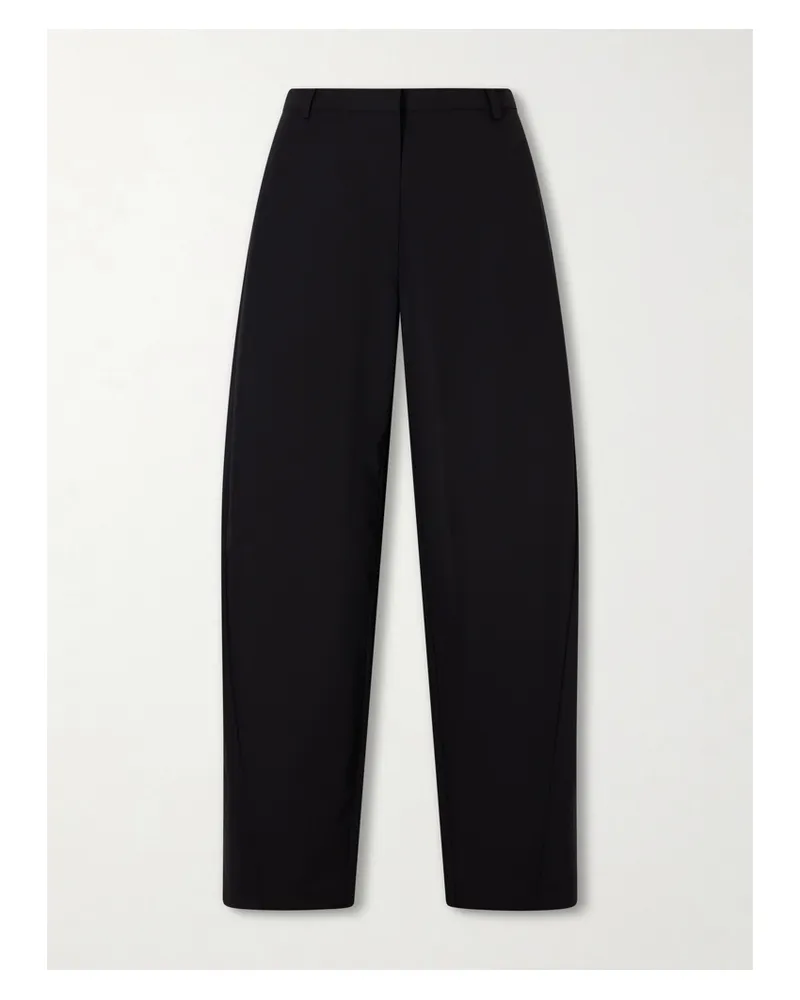 St. Agni Wool Barrel-leg Pants - Black Black