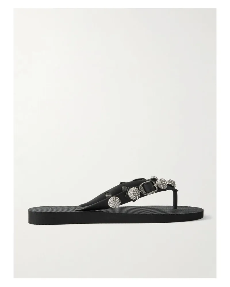 Balenciaga Cagole Zehensandalen Aus Gummi Mit Verzierungen - Schwarz Schwarz