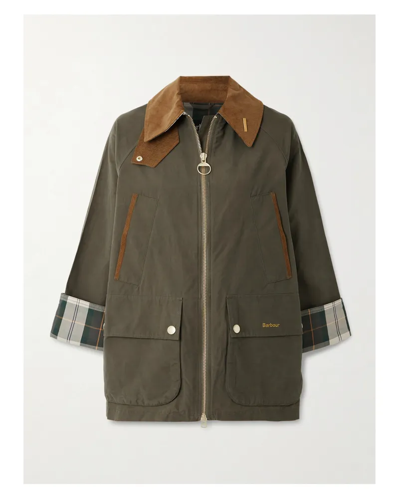Barbour Icons Bedale Jacke Aus Einer Gewachsten Baumwollmischung Mit Cordbesätzen - Grün Grün