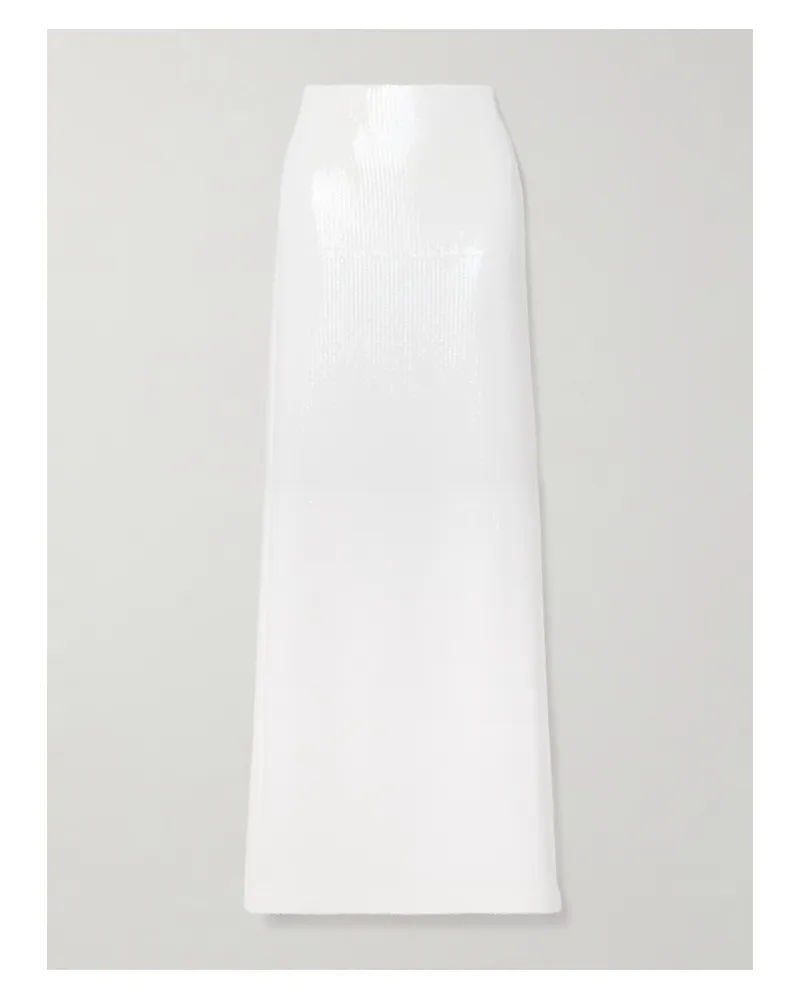 GALVAN Beating Heart Maxirock Aus Tüll Mit Pailletten - Wollweiß Wollweiß