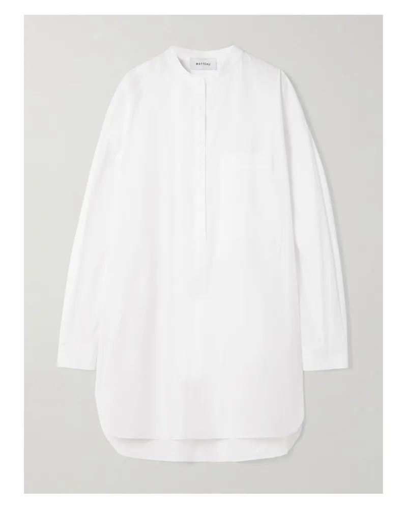Matteau Oversized-mini-hemdblusenkleid Aus Biobaumwollpopeline - Weiß Weiß