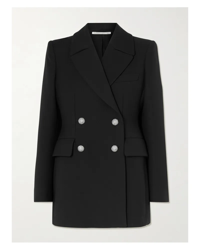 Alessandra Rich Double-breasted Wool Blazer - Black Black