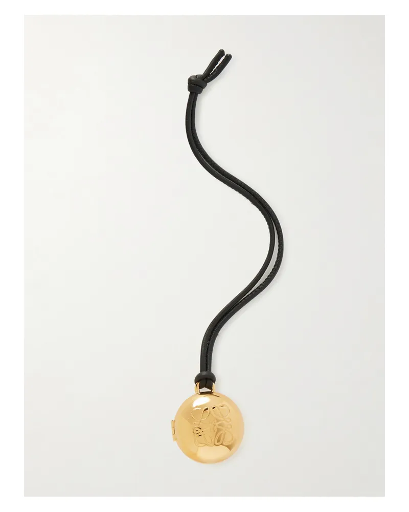Loewe Anagram Pebble Taschenanhänger Aus Leder Mit Goldfarbenem Detail Gold