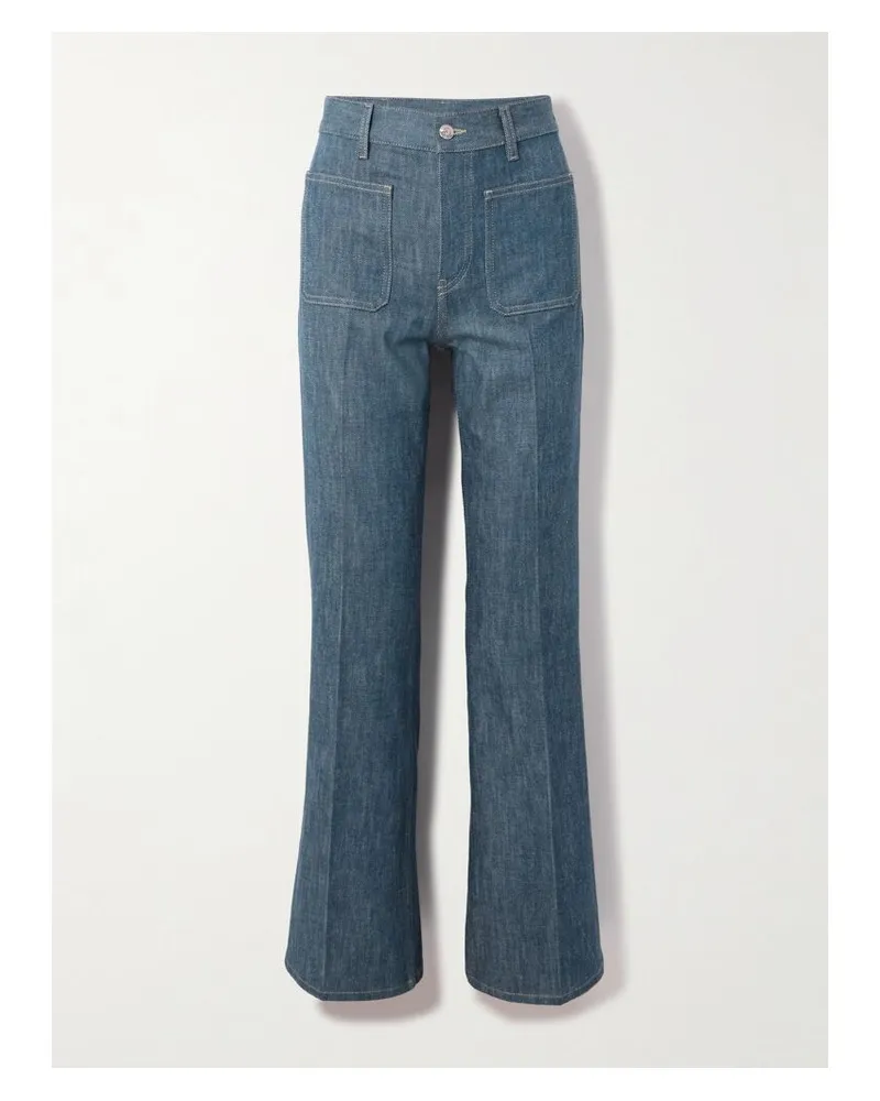 Loro Piana Lamark Hoch Sitzende Schlagjeans - Blau Blau