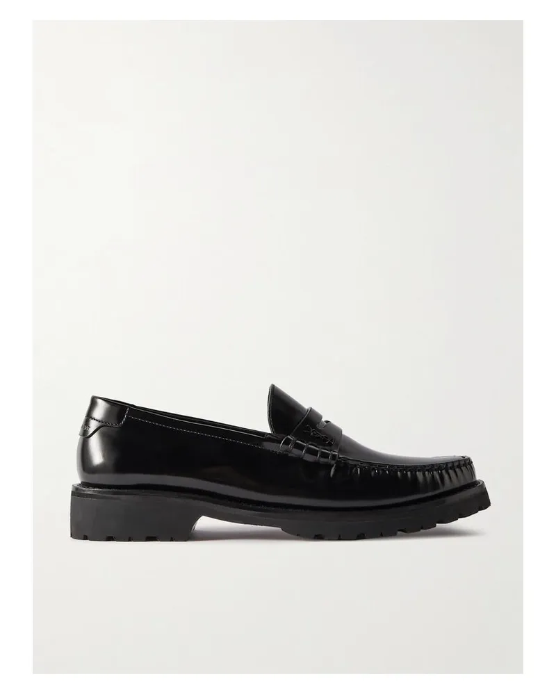 Saint Laurent Loafers Aus Leder - Schwarz Schwarz
