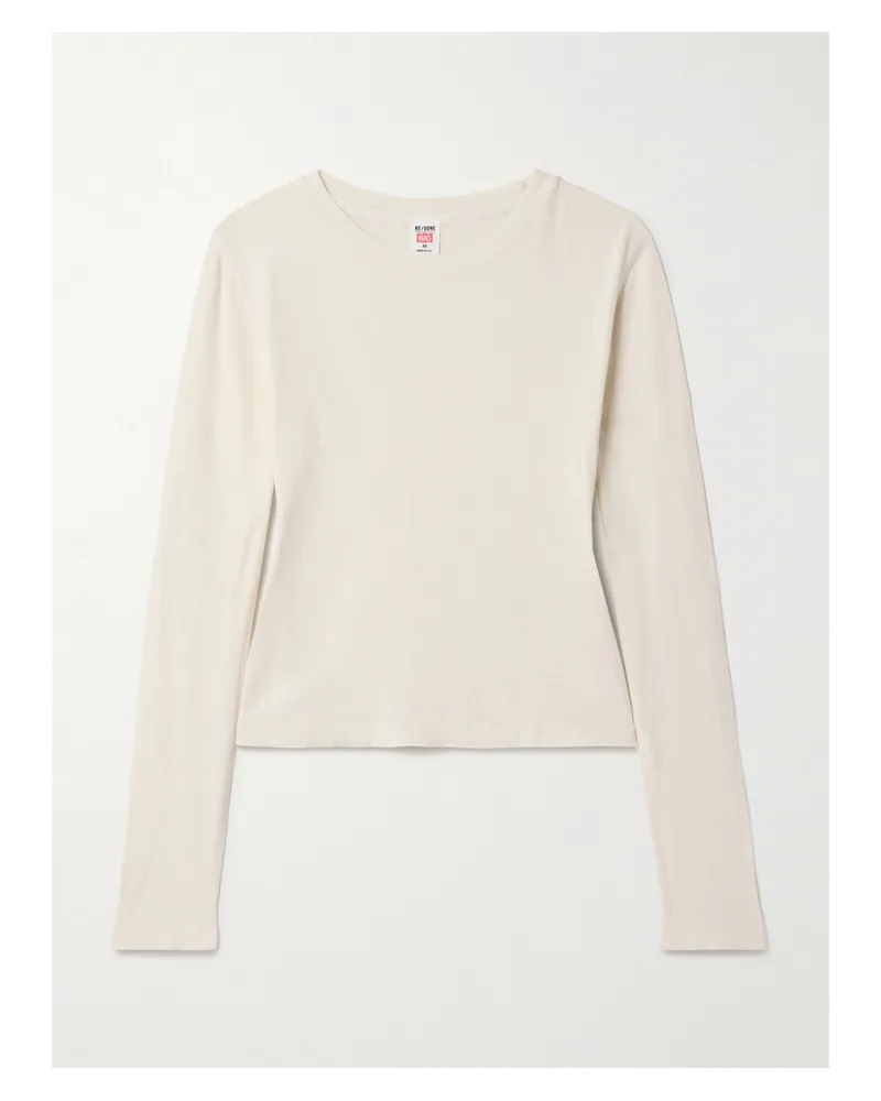 RE/DONE Hanes 90s Baby Cotton-jersey T-shirt - White White