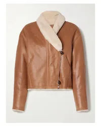 Isabel Marant Eriana Verkürzte Jacke aus Shearling Braun