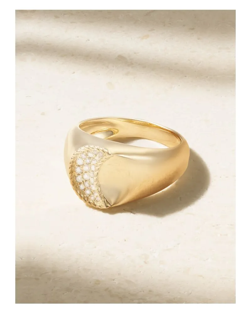 Yvonne Léon Chevaliere Lune Ring Aus 9 Karat Gold Mit Diamanten Gold