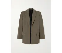 Oversized-blazer Aus Twill - Braun