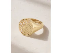 Oval Fishnet Ring aus 14 Karat  mit Diamanten