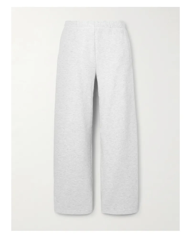 SKIMS Classic Straight Leg Pants – Light Heather Gray – Hose Mit Geradem Bein Aus Jersey Aus Einer Baumwollmischung - Grau Grau