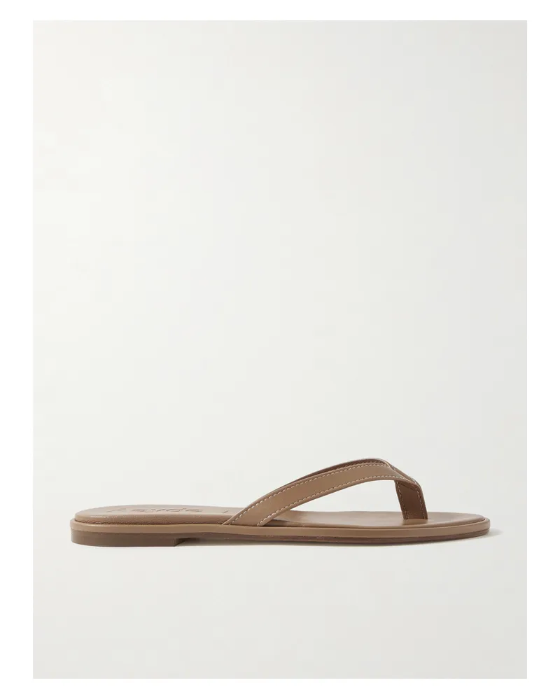 aeyde Melody Leather Flip Flops - Brown Brown