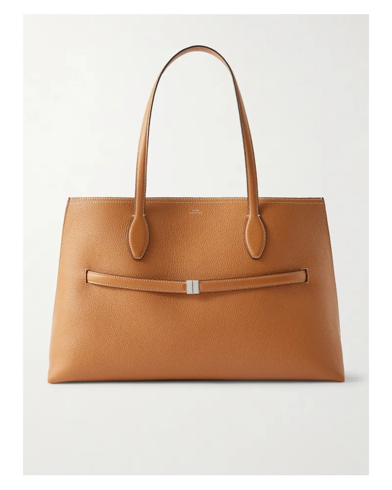 Totême Lounge Large Textured-leather Tote - Brown Brown