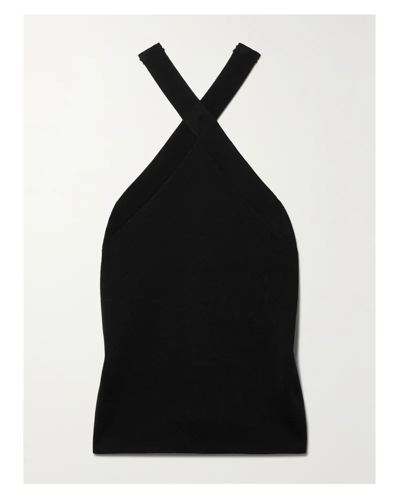 Nili Lotan Helena Neckholder-oberteil Aus Strick - Schwarz Schwarz