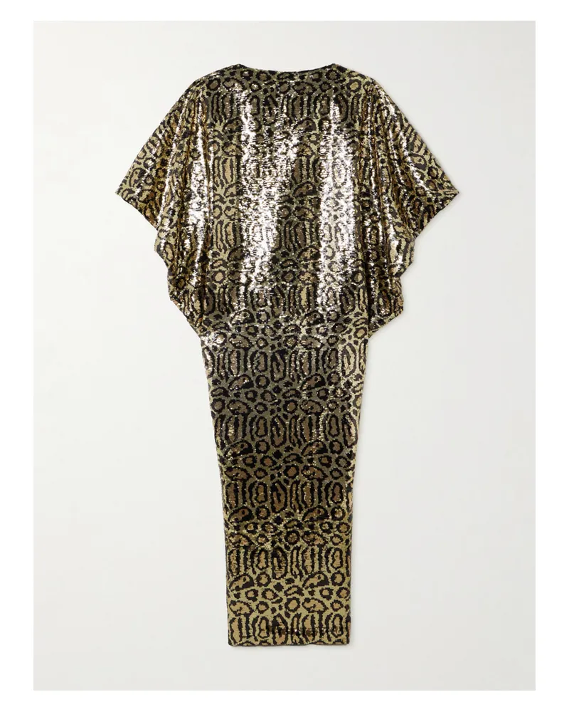 Taller Marmo Ruman Animal-print Sequined Mesh Gown - Animal Print Animal