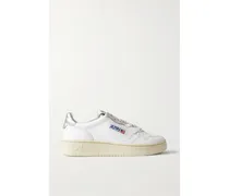 Medalist Low Sneakers Aus Leder Mit Metallic-detail - Weiß
