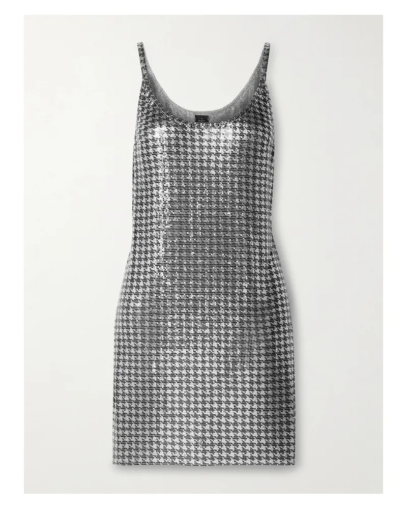 Paco Rabanne Minikleid Aus Metall-mesh Mit Hahnentrittmuster - Silber Silber