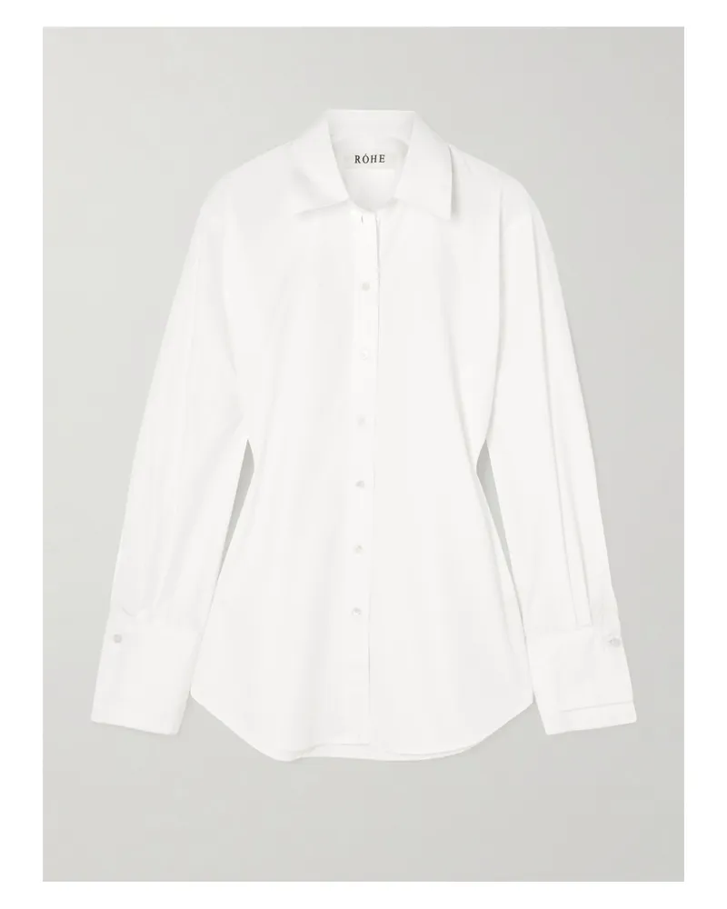 Róhe Hemd Aus Baumwollpopeline - Weiß Weiß