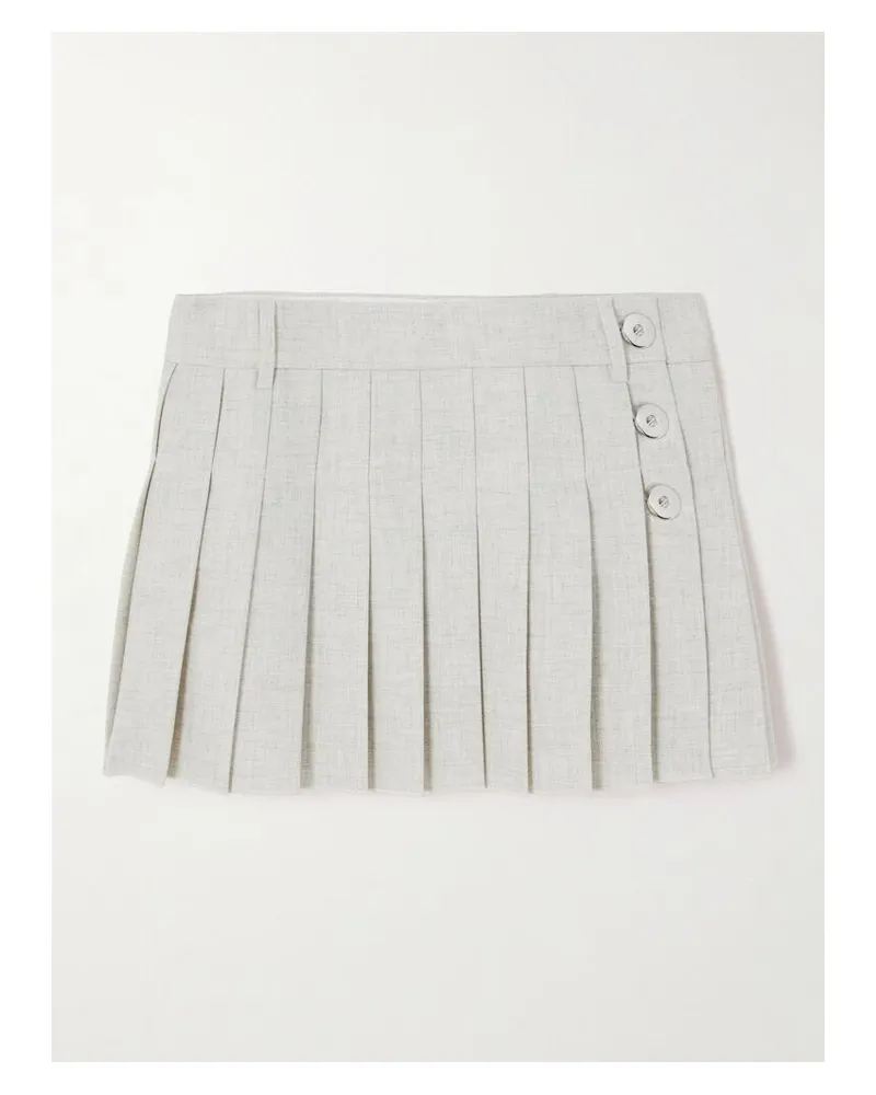 Paco Rabanne Minirock Aus Einer Baumwoll-leinenmischung Mit Falten - Grau Grau