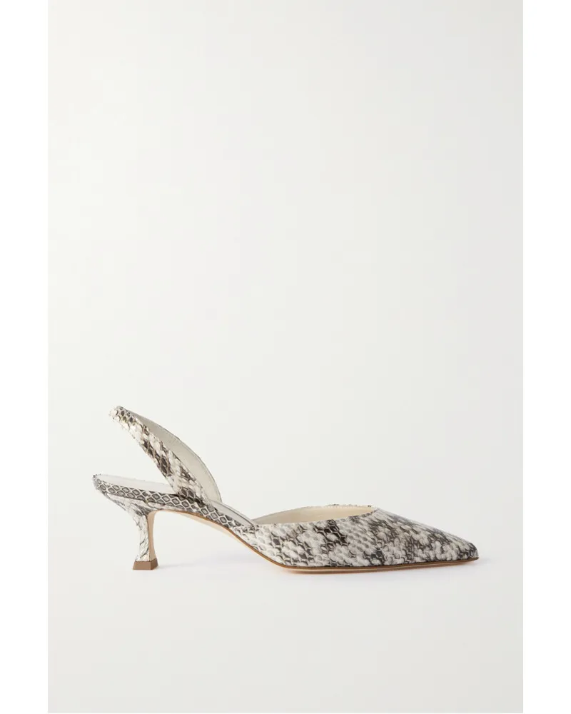 Manolo Blahnik Carolyn 50 Slingback-pumps aus Elapheleder Animal-print