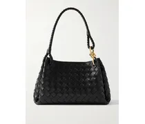 Parachute Medium Intrecciato Leather Shoulder Bag - Black