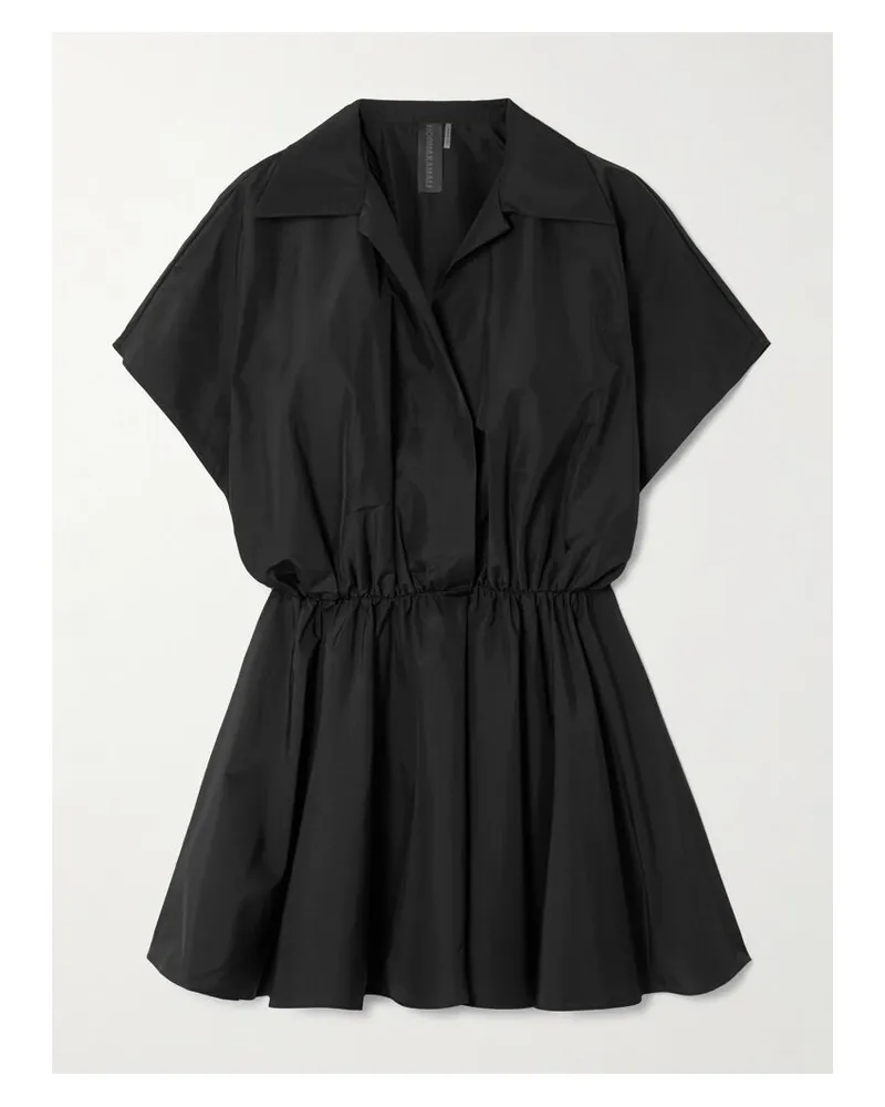 Norma Kamali Super Minikleid Aus Habotai-seide Mit Raffungen - Schwarz Schwarz