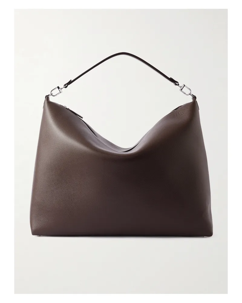 Totême Textured-leather Tote - Brown Brown