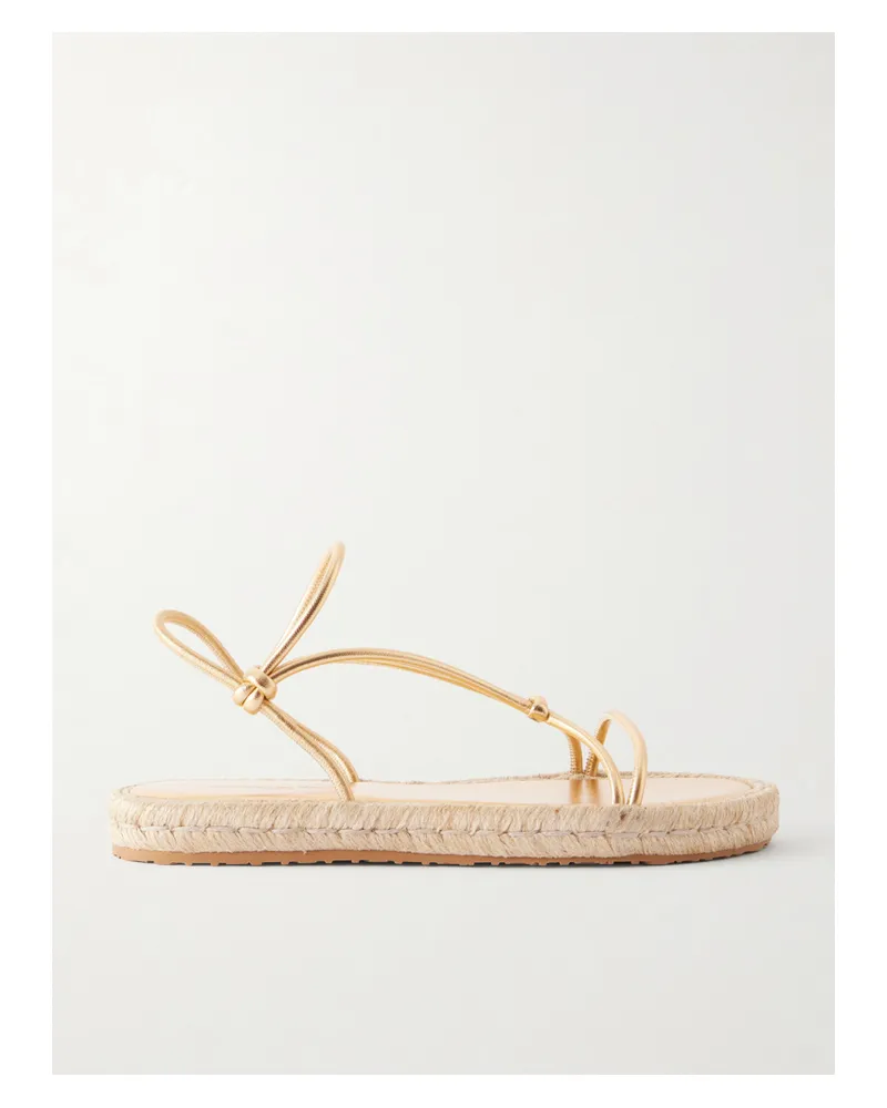 Gianvito Rossi Leather Espadrille Sandals - Gold Gold