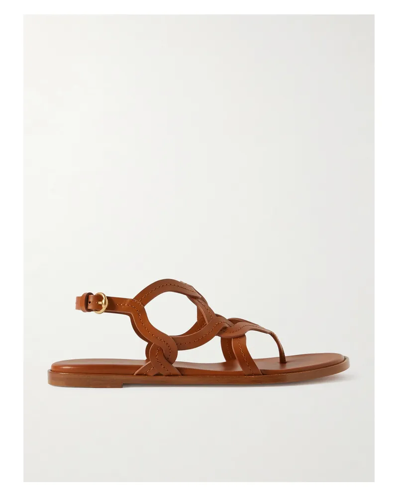 Gianvito Rossi Amalfi Zehensandalen Aus Geflochtenem Leder - Braun Braun