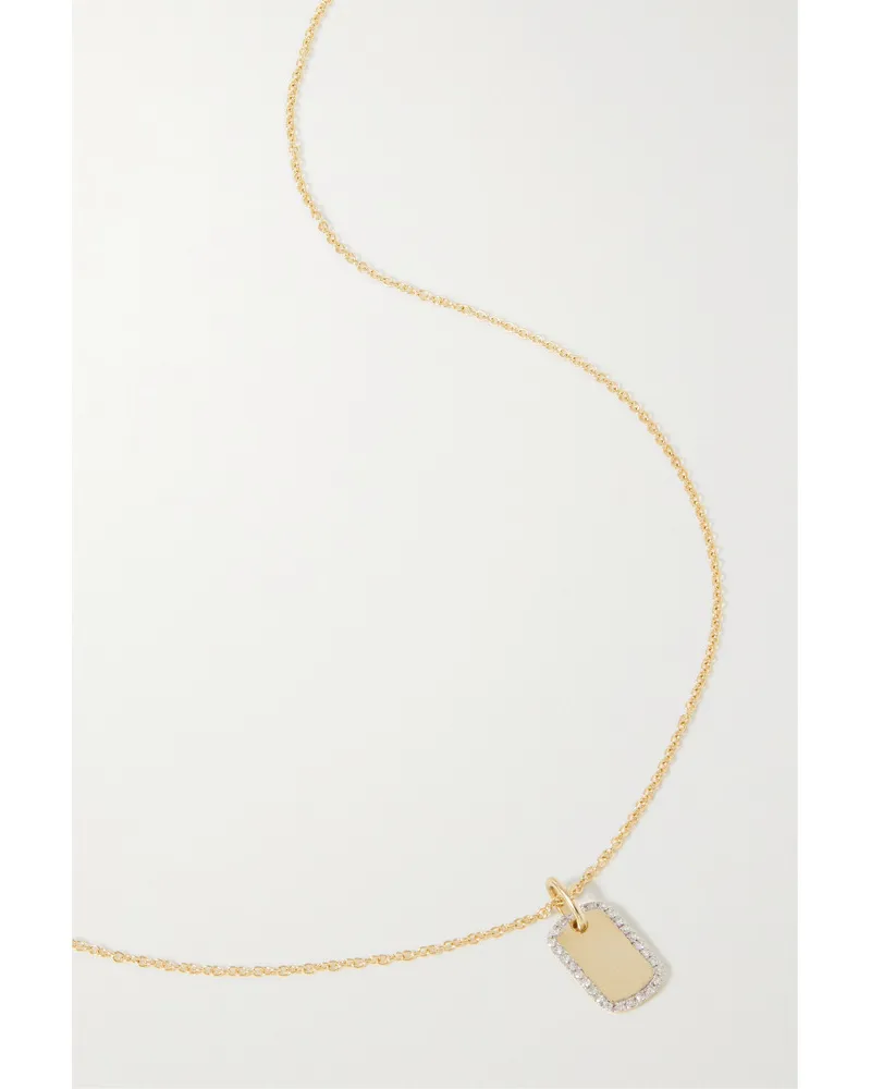 Stone & Strand Kette aus 10 Karat  mit Diamanten Gold