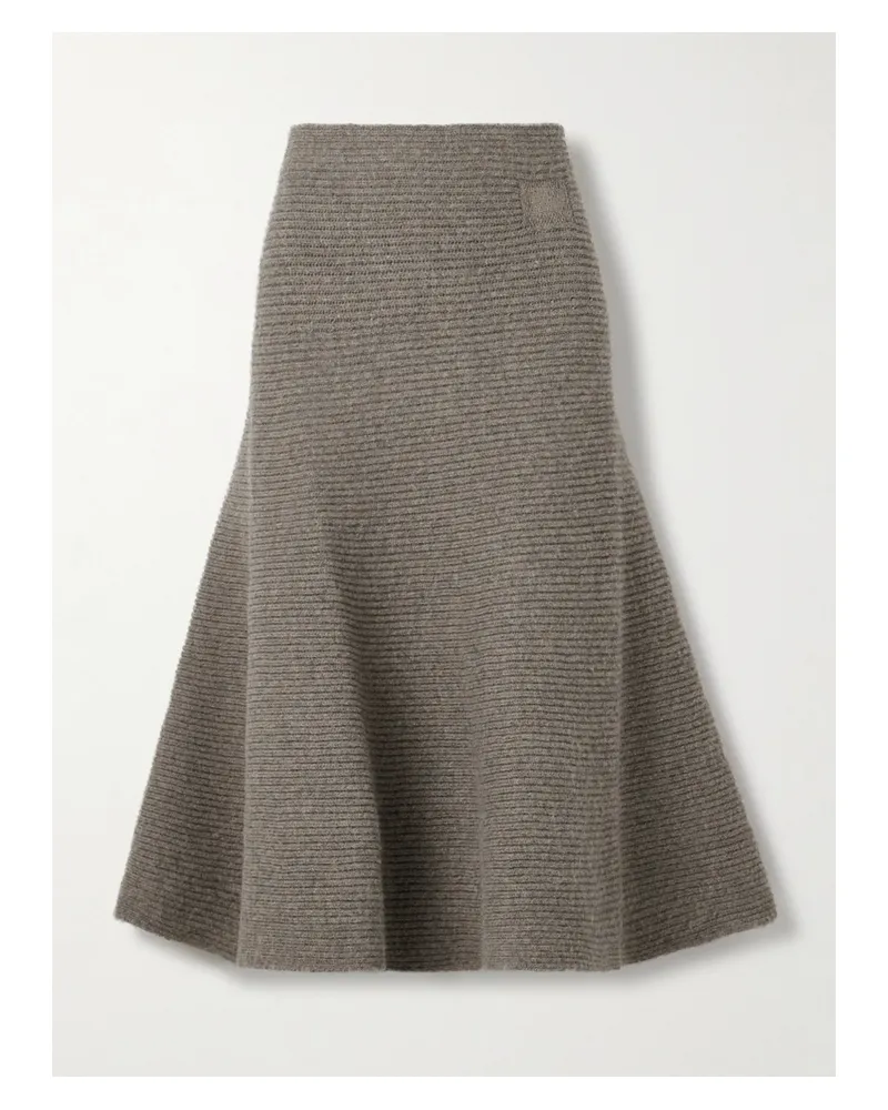 Burberry Midirock Aus Einer Gerippten Wollmischung - Neutral Neutral