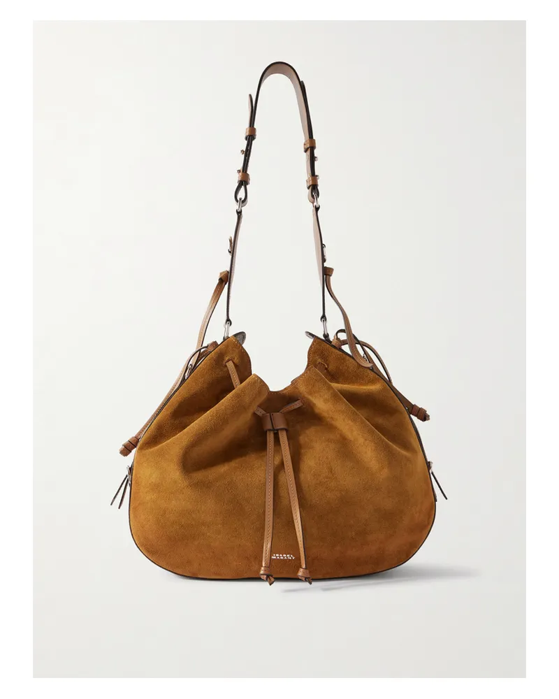Isabel Marant Bolton Leather-trimmed Suede Shoulder Bag - Brown Brown