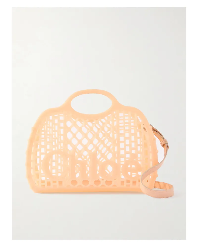 Chloé Cage Schultertasche Aus Gummi Mit Lederbesätzen Und Nieten - Neutral Neutral