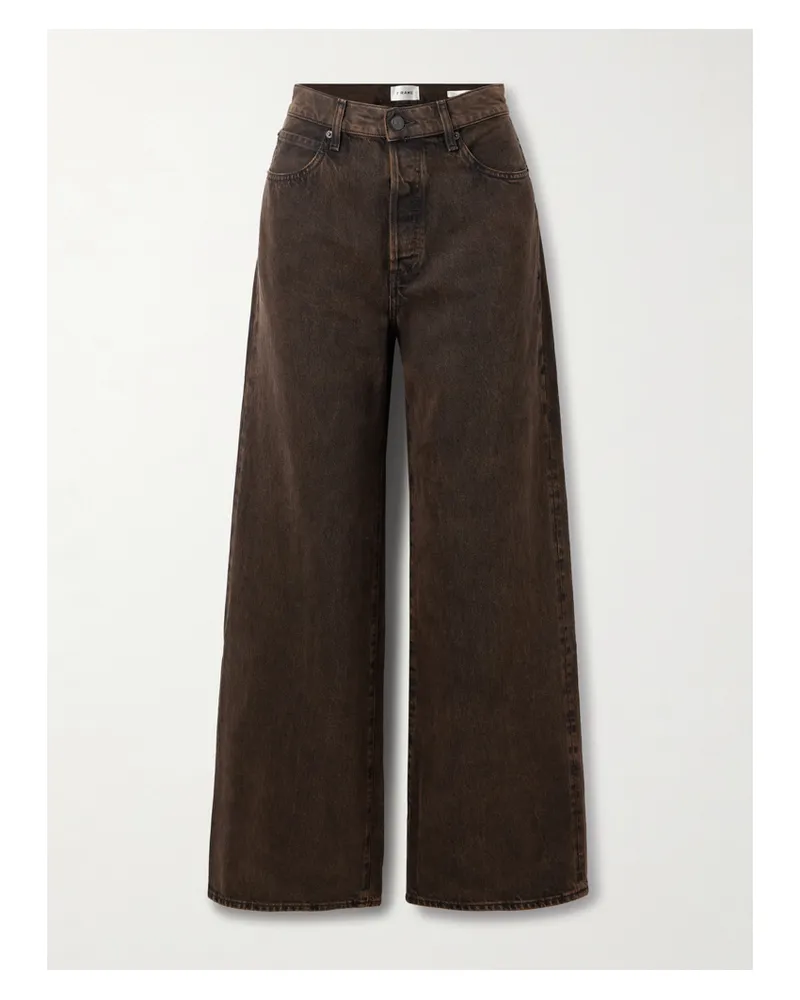 Frame Denim The Collegiate Hoch Sitzende Jeans Mit Weitem Bein - Braun Braun