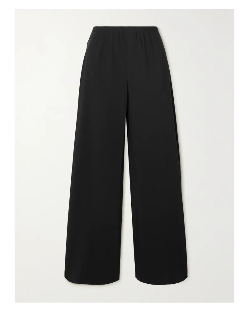 The Row Gala Hose Mit Weitem Bein Aus Crêpe - Schwarz Schwarz