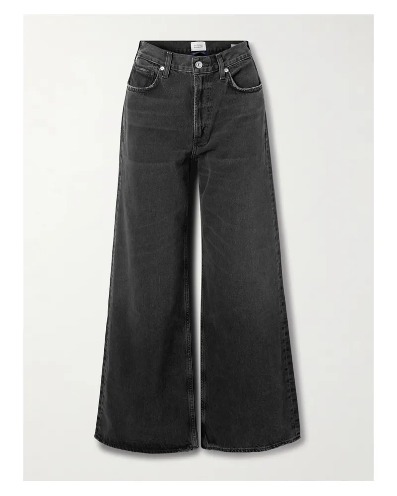 Citizens of humanity Paloma Halbhohe Jeans Mit Weitem Bein - Schwarz Schwarz