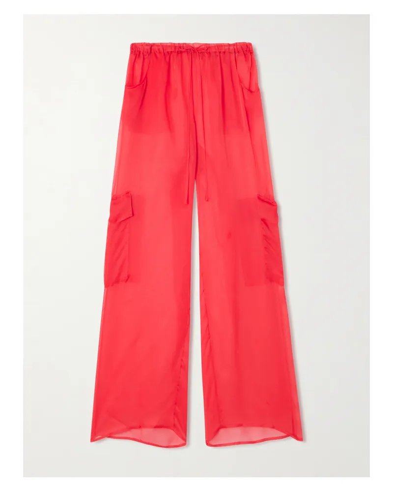 Kiki De Montparnasse Hose Mit Geradem Bein Aus Organza - Orange Orange